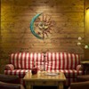 HOMSFOU Sun and Moon Metal Wall Decor 29cm Moon Sun