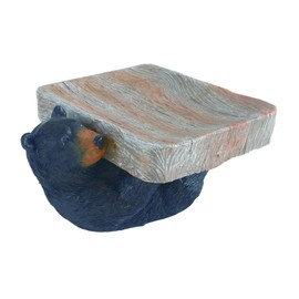 Transpac Resin 5.75 in. Spring Black Bear Soap/Sponge Holder - Blue/Gray