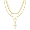 TASISO Layered Gold Necklaces for Women Tiny Initial Necklaces 14K