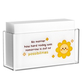 FEXIA Acrylic Napkin Holder Paper Towel Holder for Bathroom Kitchen and Dining Room, Paper Towel Dispenser Modern Dining Table Centerpiece Decor with Sun Design and Inspiring Slogans
