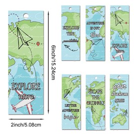 24 Pcs World Map Bookmarks Travel The Map Bookmarks Reading List Bookmark Book Tracker Notecards Reading Log for Reading Student Lover Readers Literary Gifts,Book