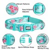 YUDOTE Adjustable Mint Green Nylon Dog Collar Small with Flower