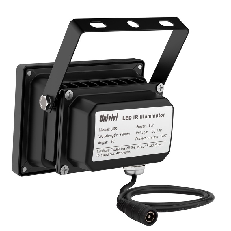 Univivi IR Illuminator 90 Degree Wide Angle 8-LEDs IR Infrared