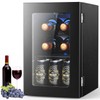 Electactic Wine Cooler Refrigerator with Glass Door, Mini Wine Fridge