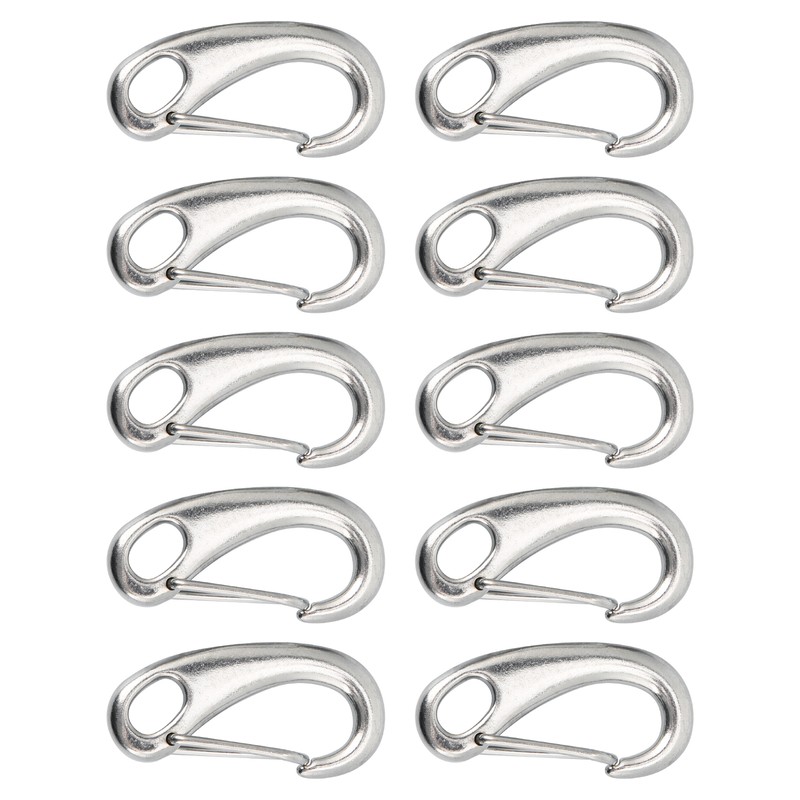 10pcs 50mm Heavy Duty Snap Rope Hook Stainless Steel Spring