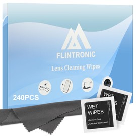 Flintronic 240PCS PackReinigungstücher, 5 * 5CM, Reinigungstücher Set, Brillenputztuch *1PCS, für Objektive, Filter, Brillengläser und LCD-Displays