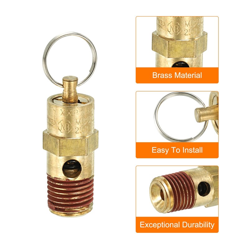 PATIKIL 1/4" Male NPT Safety Valve, Air Pressure Release Valve