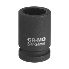 sourcing map 3/4-Inch Drive 12 Point Impact Socket 24mm Metric Spindle Axle Nut Socket Driver Wrench for Auto Repair Easy Removal