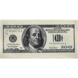 Folat 22563 USA Party Napkins, 100 Dollars, Pack of 10, Green