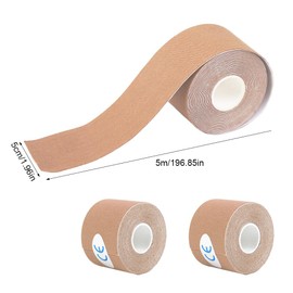 Kinesio Tapes, 5 m x 5 cm Rolls, Skin-Friendly Sports Tape, Waterproof Tape, Kinesiology, Medical Tape, Physio Tape for Shoulders, Back, Knees, Elbows and Neck, Pack of 2