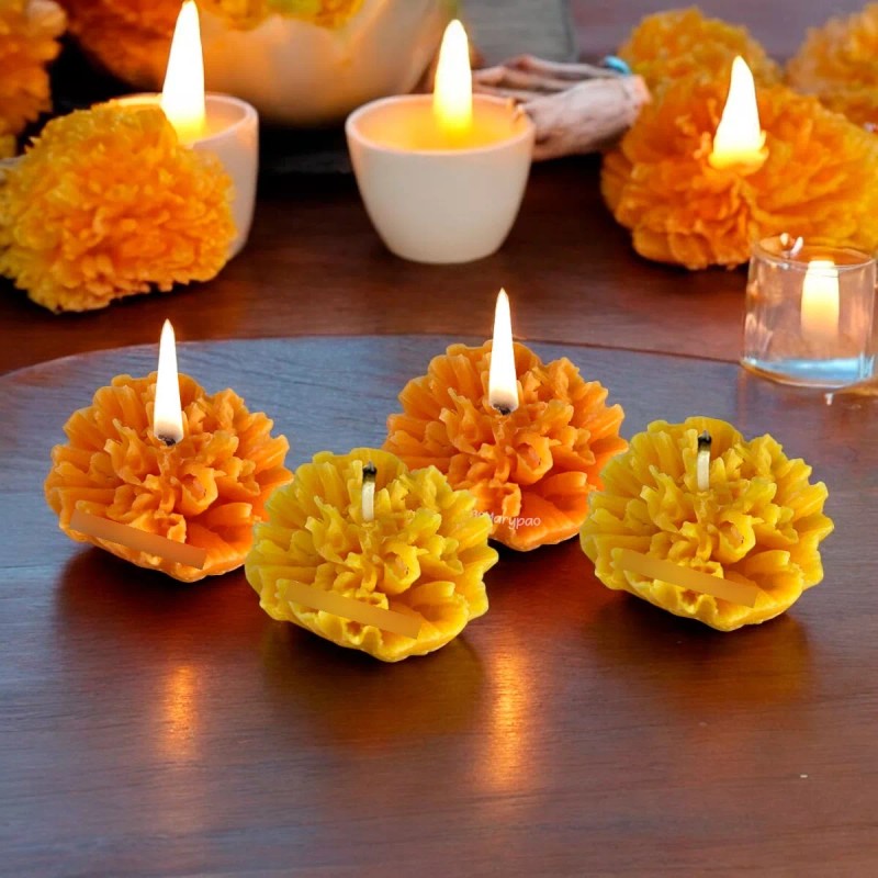 Creaciones Marypao Esencia Flor De Cempasuchil Velas Dia De Muertos
