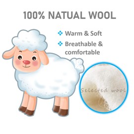 VivoFoot Warm Premium Natural Wool Insoles for Winter, Thick Fleece Inserts, Full-length Trimmable Shoe Liners for Men & Women