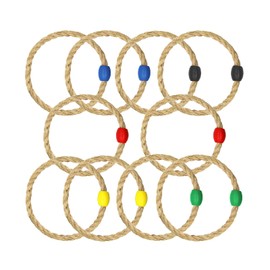 10 Pack Rope Ring Toss Game Replacement Parts for Adults and Kids, Outdoor Toss Rings for Agility Practice and Speed Game and Yard Games and Lawn Games for Party(5 Colors-Blue Black Red Yellow Green)