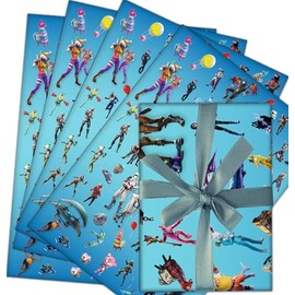 5 Sheets Gaming Wrapping Papers 50cm x 70cm Video Game Gift Wrapping Paper For Kids Birthdays Party Decoration Party Favors Party Supply DIY Crafts Gift