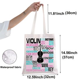 BWWKTOP - Bolsa de lona para violinista, regalo para el amante del violín, violín, violín, regalo para profesor de música, Violín Tg