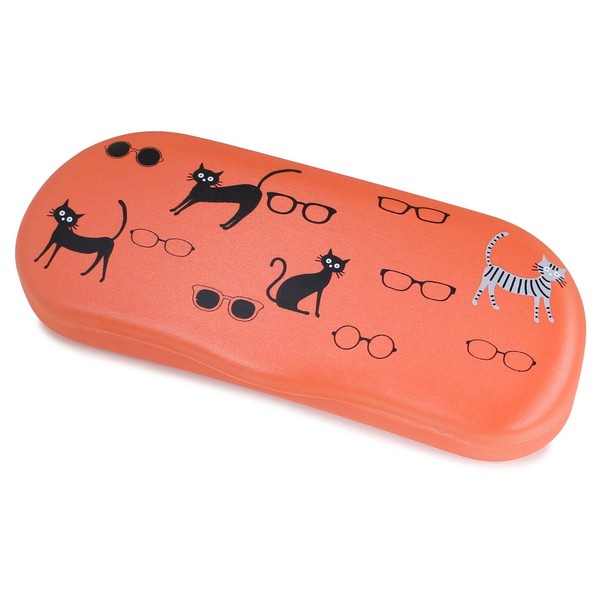 Pearl SO-72 095067 Eyeglass Case, Orange Cat and Glasses Hard