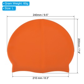 PATIKIL Silicone Swim Cap, 2 Pcs Waterproof Swimming Hat Non-Slip Adult Swimming Caps for Women and Men Swim Training Racing, Orange