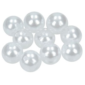 Cultured Pearls, Imitation Pearls, Mother of Pearl Wax Pearls, 100 Pieces, 10 mm Round Faux Pearls, for Wedding Party Decoration, Jewellery Crafts (White)