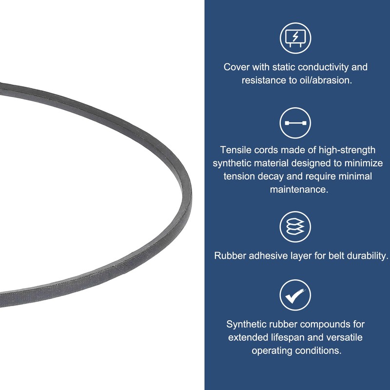 sourcing map 3L430 Classic Wrapped Rubber V-Belt, 43"(1092mm) Outside Circumference,