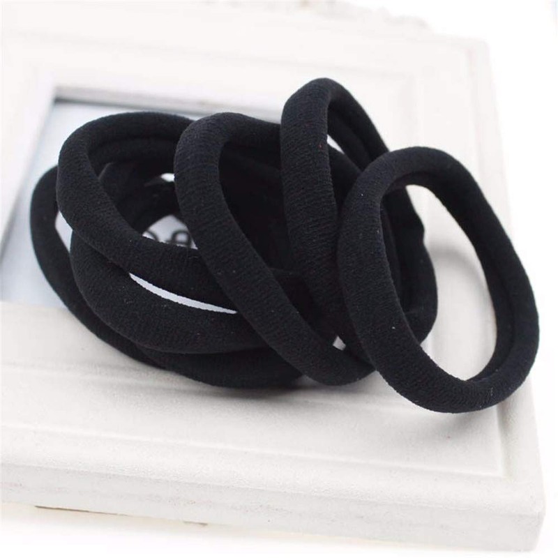Kingsie Ponytail Hair Rubber Black Outer Diameter 2.2 inches (5.5