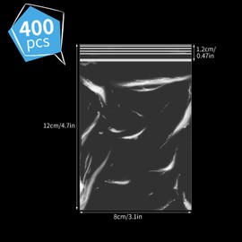 400PCS Small Plastic Bags, 3" x 4" Small Jewelry Bags Clear Plastic Mini Zipper Poly Bag Resealable for Jewelry, Screws, Storage
