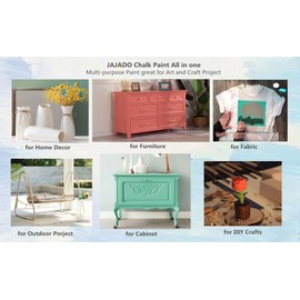 JAJADO Chalk Finish DIY Furniture Paint - 4 Oz/118ml Acrylic Matte Paint for Multi-Surface, Canvas, Wood, Home Decor - Indoor/Outdoor