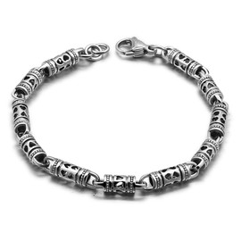 Dankadi Vintage Men100% 925 Sterling Silver Bracelet Punk hip-hop male Solid pure silve 7-8 inches Chain Hand catenary Jewelry (8)