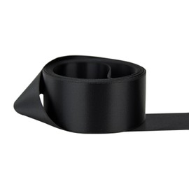 Ribbon Bazaar Double Faced Satin 2-1/4 Inch Black 25 Yards 100% Polyester Ribbon