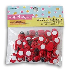 Mini Ladybug 3D Stickers - 40 Pieces