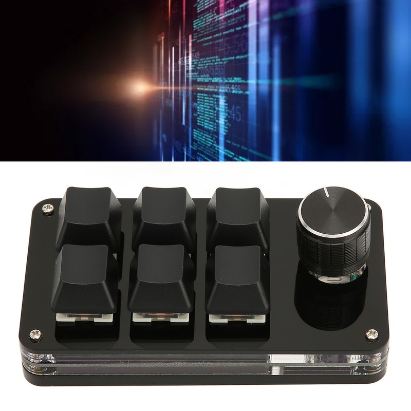 6 Key Mini Keypad with Knob USB DIY Programmable Keyboard