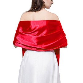 DDN Satin Scarf Long Lightweight Shawls for Women(DDNPJ1) (Red)