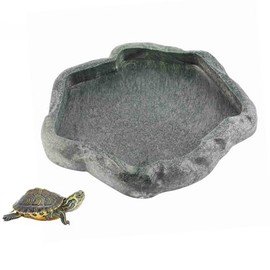 Yosoo Health Gear Reptile Feeder, ABS Resin Reptile Food Dish Feeder Bowl, Amphibian Decor, Pet Food Tray Feeding Dish for Tortoise, Gecko, Snake, Lizard ()