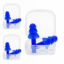 Hush-On Soft Noise Reduction Ear Plugs, 3 Pairs with Storage Pouch (Blue)