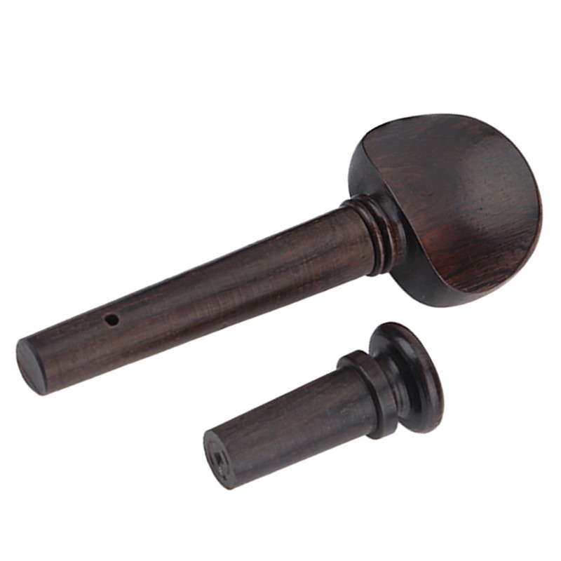 1Set Ebony Wood Violin Parts 4/4 Fittings Chinrest Pegs Tailpiece