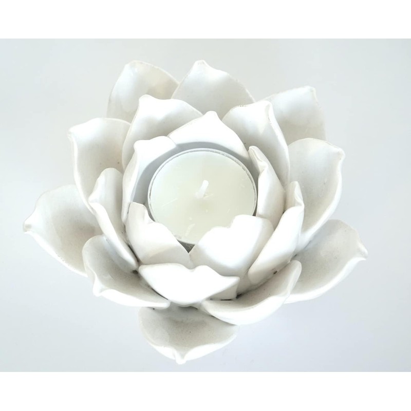 Ceramic Lotus Petals Style Flower Candle Holder Tea Lights Holder