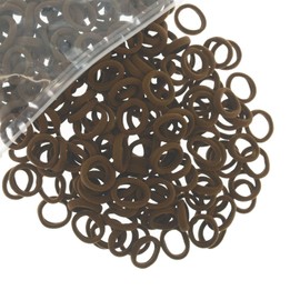 200 Pcs Solid Color Cotton Hair Ties Women Girls' Elastics Hair Ties Seamless Ponytail Holder (Brown)