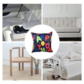 Happy Birthday Throw Pillow Covers for Daughter Son Birthday Gifts for Friend Happy Birthday Pillow Cases Cushion Cases with Zipper 18x18 Pillowcase Cover for Bed Birthday Party Decoration