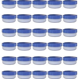 30 ointment containers, cream containers, flat ointment jar, 12 ml capacity with blue lid, made in Germany