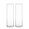 CYS Excel 2 PCS Clear Glass Cylinder Vase (D:5" H:17")
