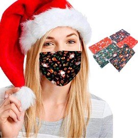 CLGIFT 50 pc Christmas Face Mask Adults Holiday Christmas Santa Snowman Mixed Pattern face mask
