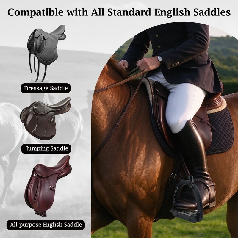 THREE ARCHERS Safety Stirrups Side Opening Design for English Saddle