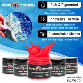 Eye Candy Pink Neon Pigment Paste "Dragon Fruit Pink" (2 oz) Multipurpose | Epoxy, Resin Art Paste | Highly Pigmented