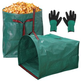 2 PACK Leaf Bag,Lawn Bags,Reuseable Yard Waste Bag, Heavy Duty Lawn and Leaf Bag With Gardening Gloves,40 Gallons Yard Bags for Leaves Lawn Grass Clippings Camping