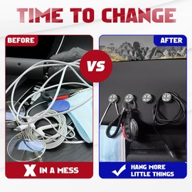 x xotic tech Hanger Stick on Car Dashboard Hook Holder Sticky Wall for Mask Key Fob USB Earphone Cable Sunglasses Compatible with Mini Cooper Accessories Universal (2 Pack, Black/Gray UK Union Jack)