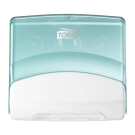 Tork Folded Wiper Dispenser Aqua/White W4, Wall-Mounted, 654021