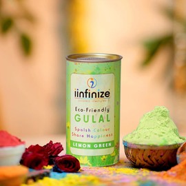 iinfinize Holi Combo 50g Kesaria Thandai Powder & 200g Herbal Gulal Powder for Holi Celebration Gift Set Red, Green Holi Colour