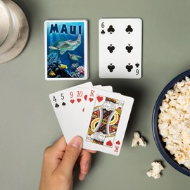 Lantern Press Maui, Hawaii, Sea Turtles Swimming (52 Playing Cards, Poker Size Card Deck with Jokers)