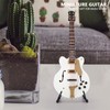 5.5in White Miniature Electric Guitar Replica with Box Instrument Model