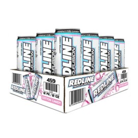 BANG REDLINE NOO Fusion - Carbonated PreWorkout Energy Drink | Cotton Candy, 12 ct