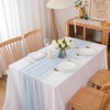 Chuqing Chiffon Table Runner, Light Blue, Decorative Table Runner, Table